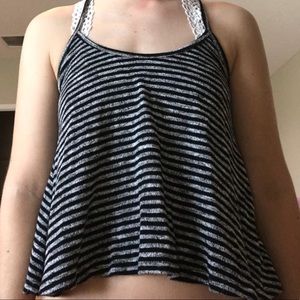 Black and grey striped tank top.